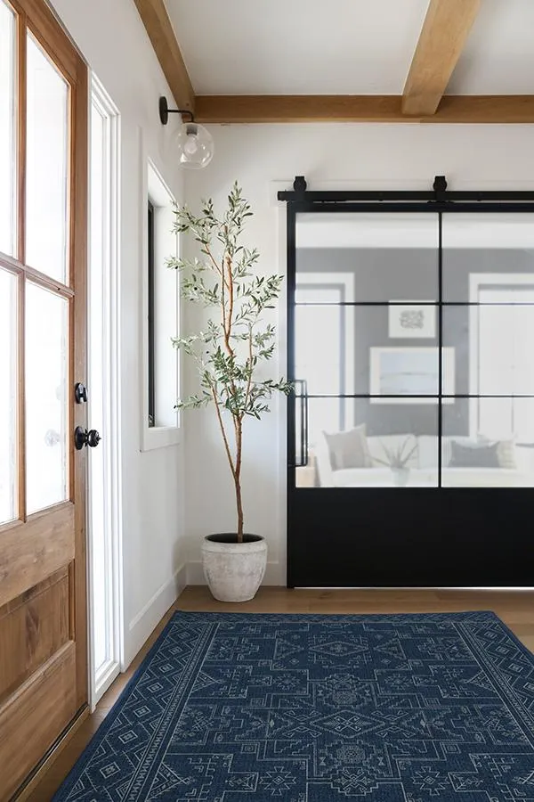 Leelu Navy Blue Tufted Rug