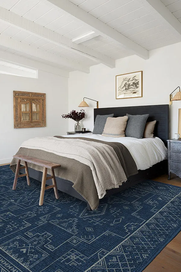Leelu Navy Blue Tufted Rug
