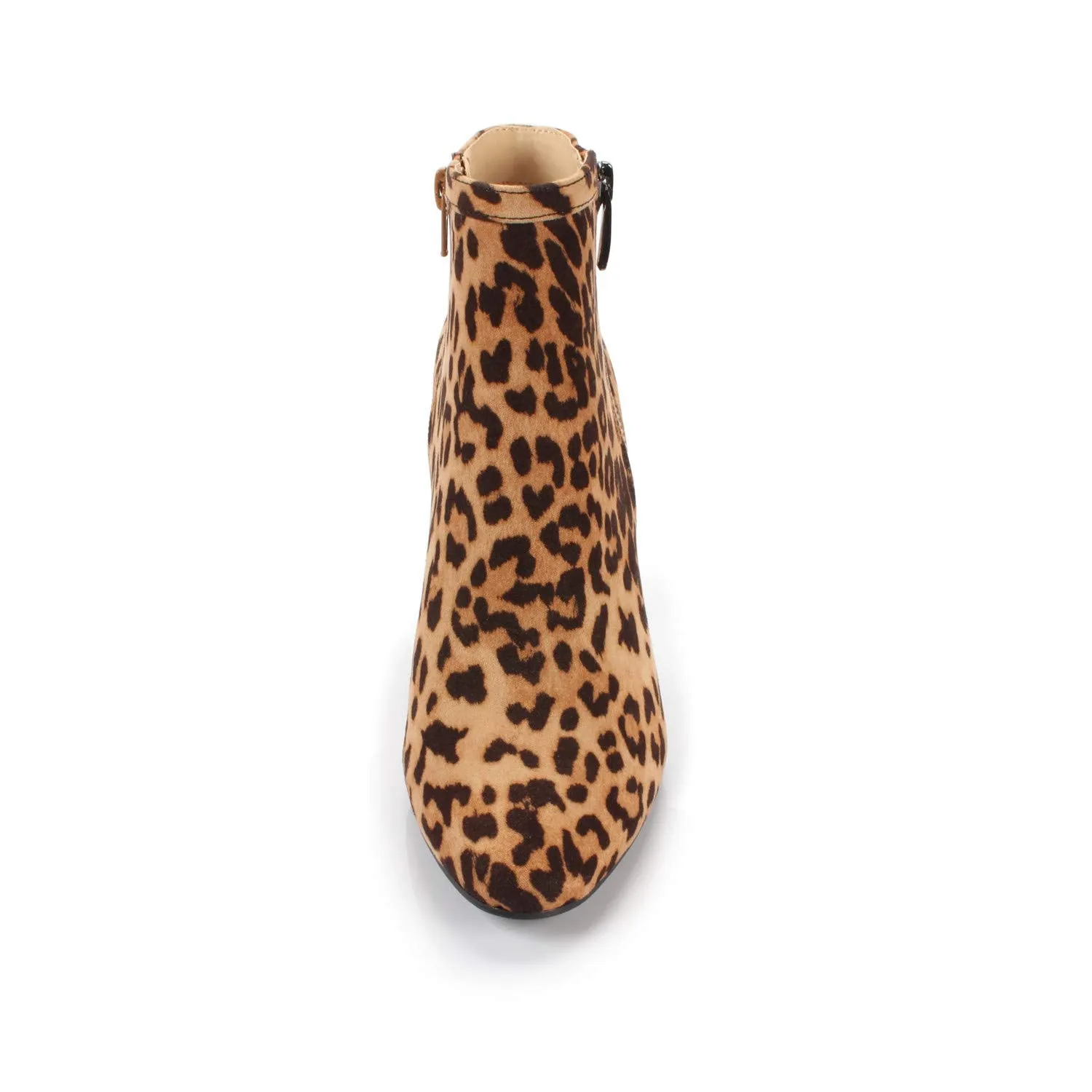 Leopard Fabric Fashion Trendy Faux Leather Ankle Boot