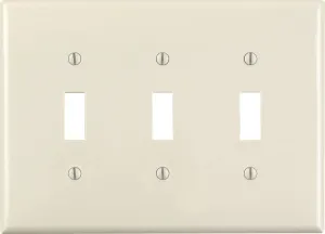 Leviton Almond 3 gang Thermoset Plastic Toggle Wall Plate 1 pk