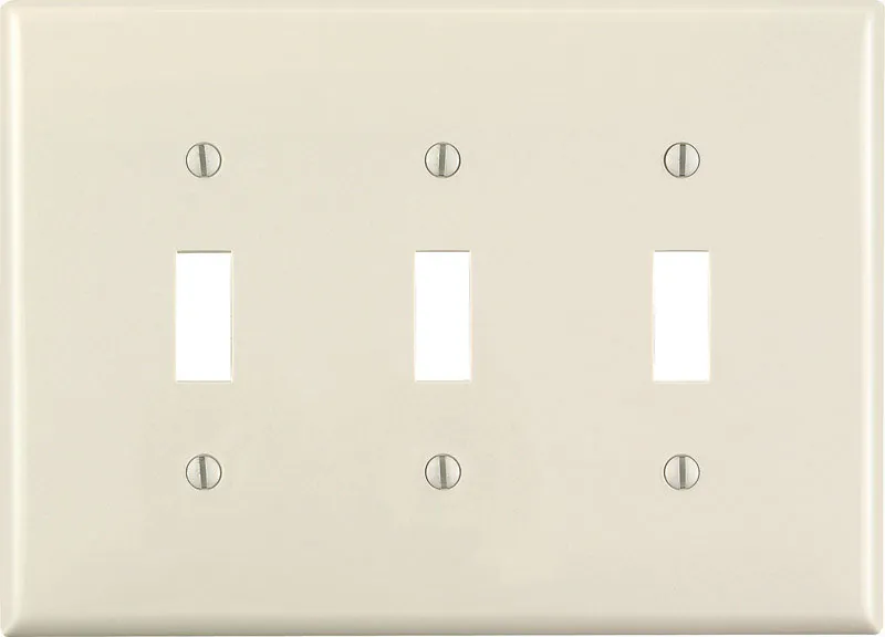 Leviton Almond 3 gang Thermoset Plastic Toggle Wall Plate 1 pk