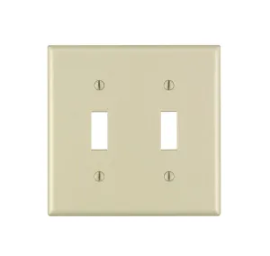 Leviton Ivory 2 gang Nylon Toggle Wall Plate 1 pk