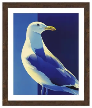 Luminous Sentinel - Seagull in Azure Light - Art Prints