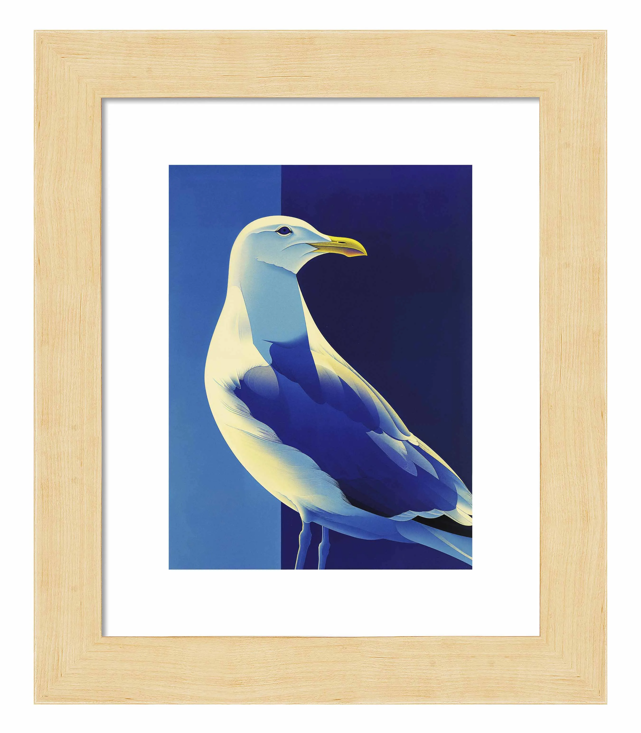 Luminous Sentinel - Seagull in Azure Light - Art Prints
