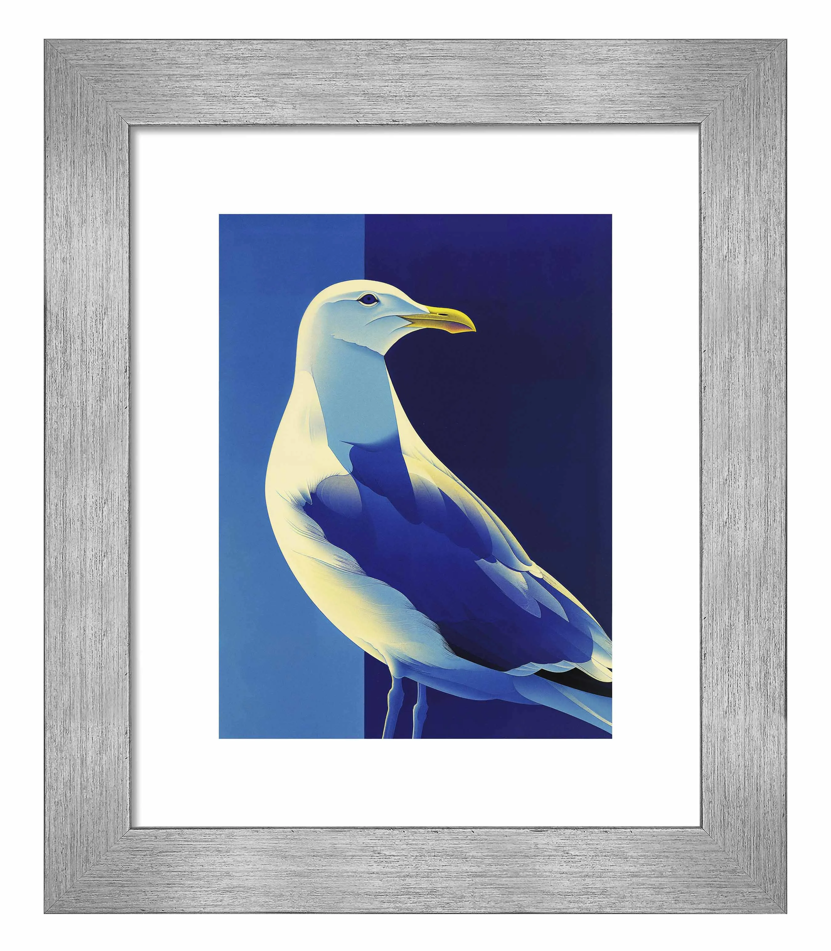 Luminous Sentinel - Seagull in Azure Light - Art Prints
