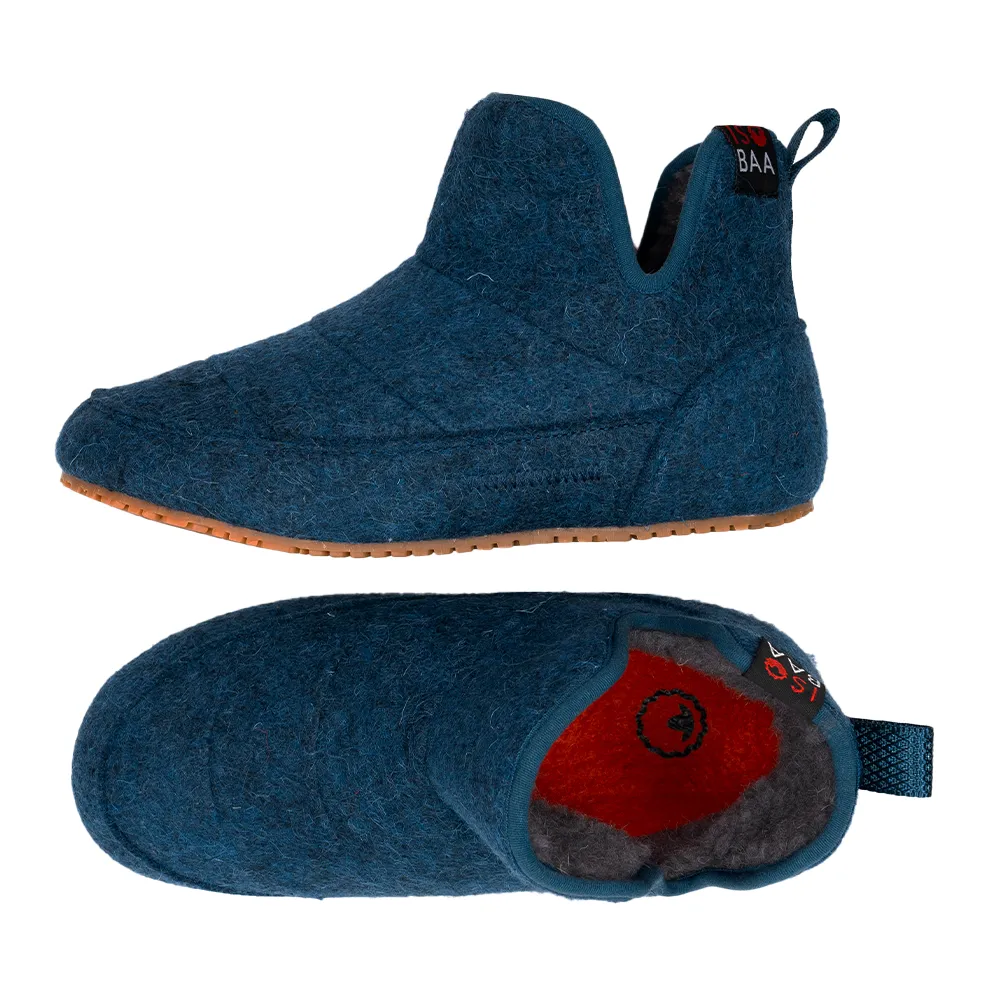 Merino Blend Slipper Boots (Petrol)