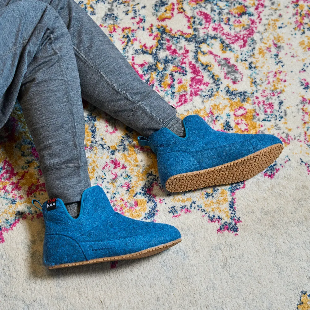 Merino Blend Slipper Boots (Petrol)