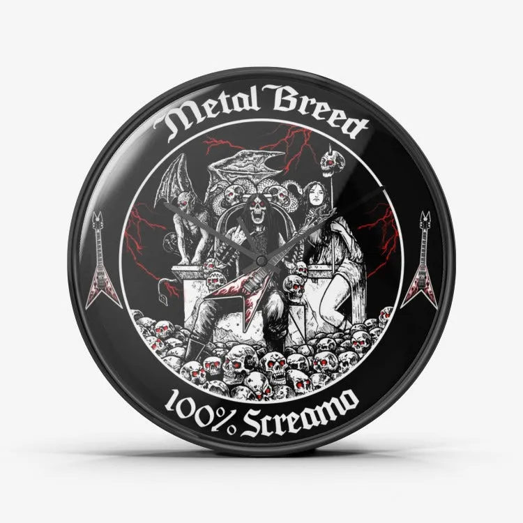 Metal Breed 100% Screamo Wall Clock Silent Non Ticking Quality Quartz