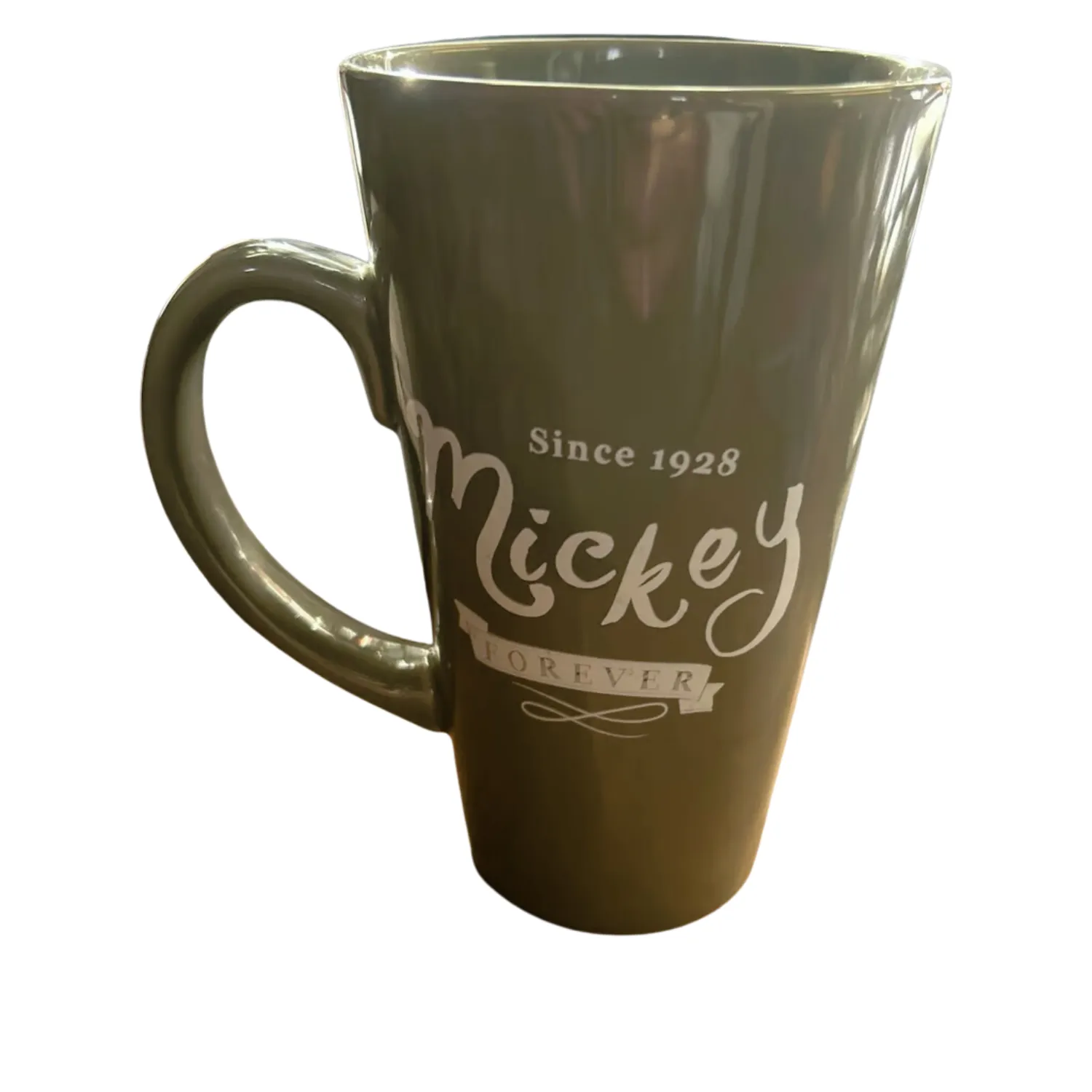 Mickey and Minnie Forever 16 Oz. Ceramic Gray Latte Mug