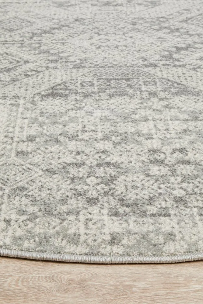 Mirage 351 Round Rug (Silver) by Rug Culture