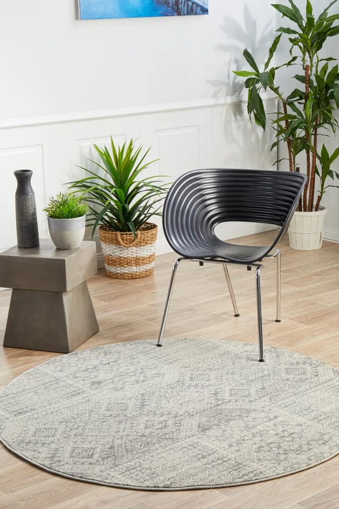 Mirage 351 Round Rug (Silver) by Rug Culture