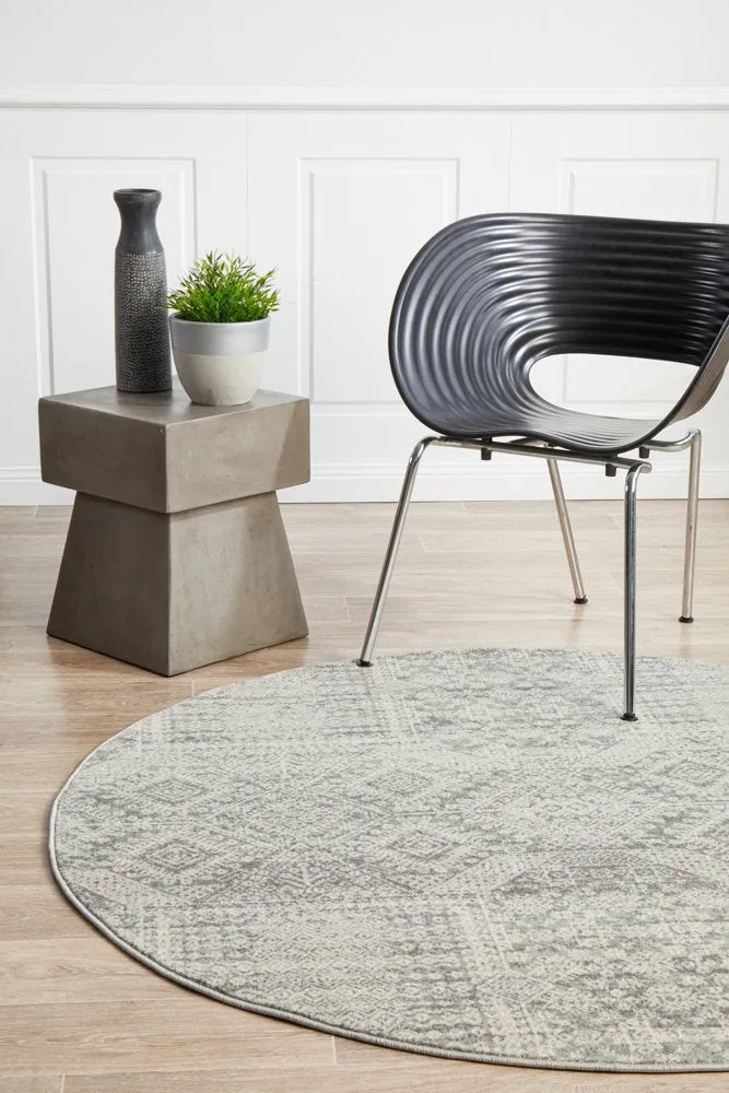 Mirage 351 Round Rug (Silver) by Rug Culture