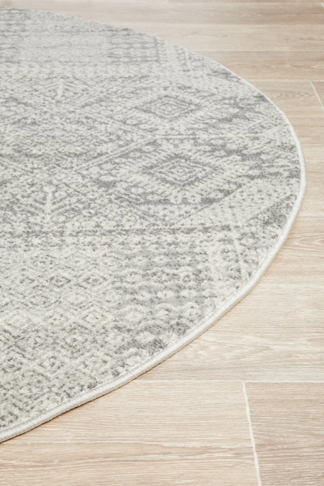 Mirage 351 Round Rug (Silver) by Rug Culture