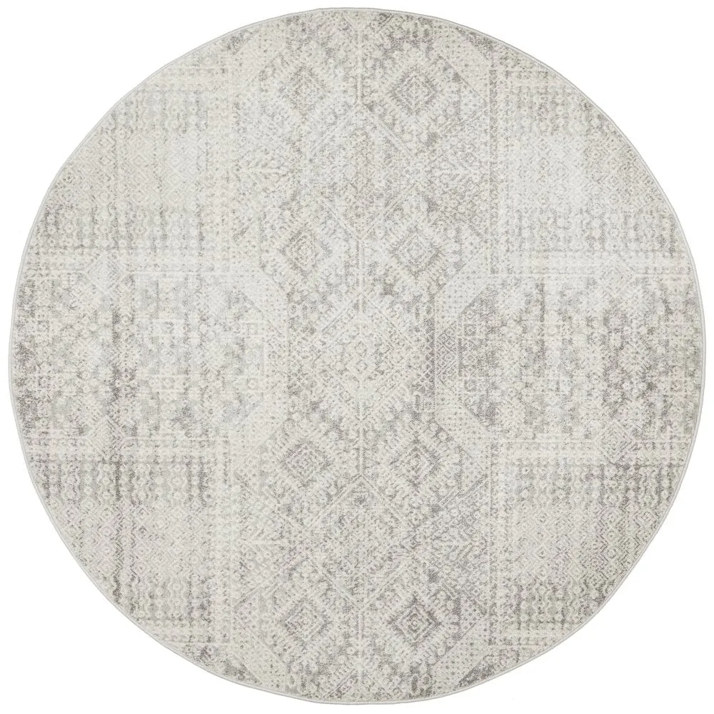 Mirage 351 Round Rug (Silver) by Rug Culture