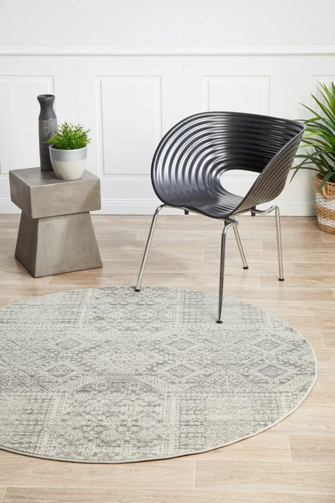Mirage 351 Round Rug (Silver) by Rug Culture