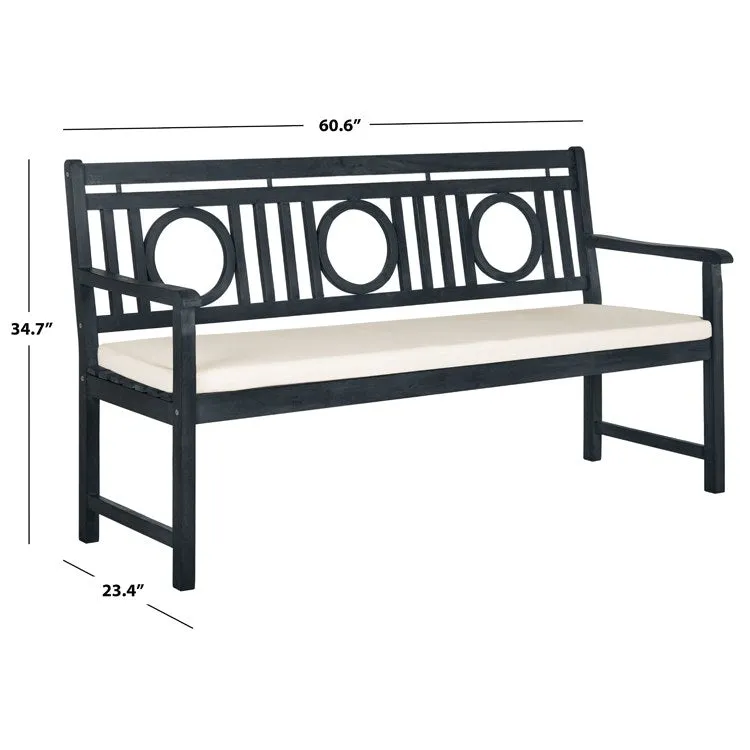 Montclair Three-Seat Bench - Dark Slate Gray/Beige