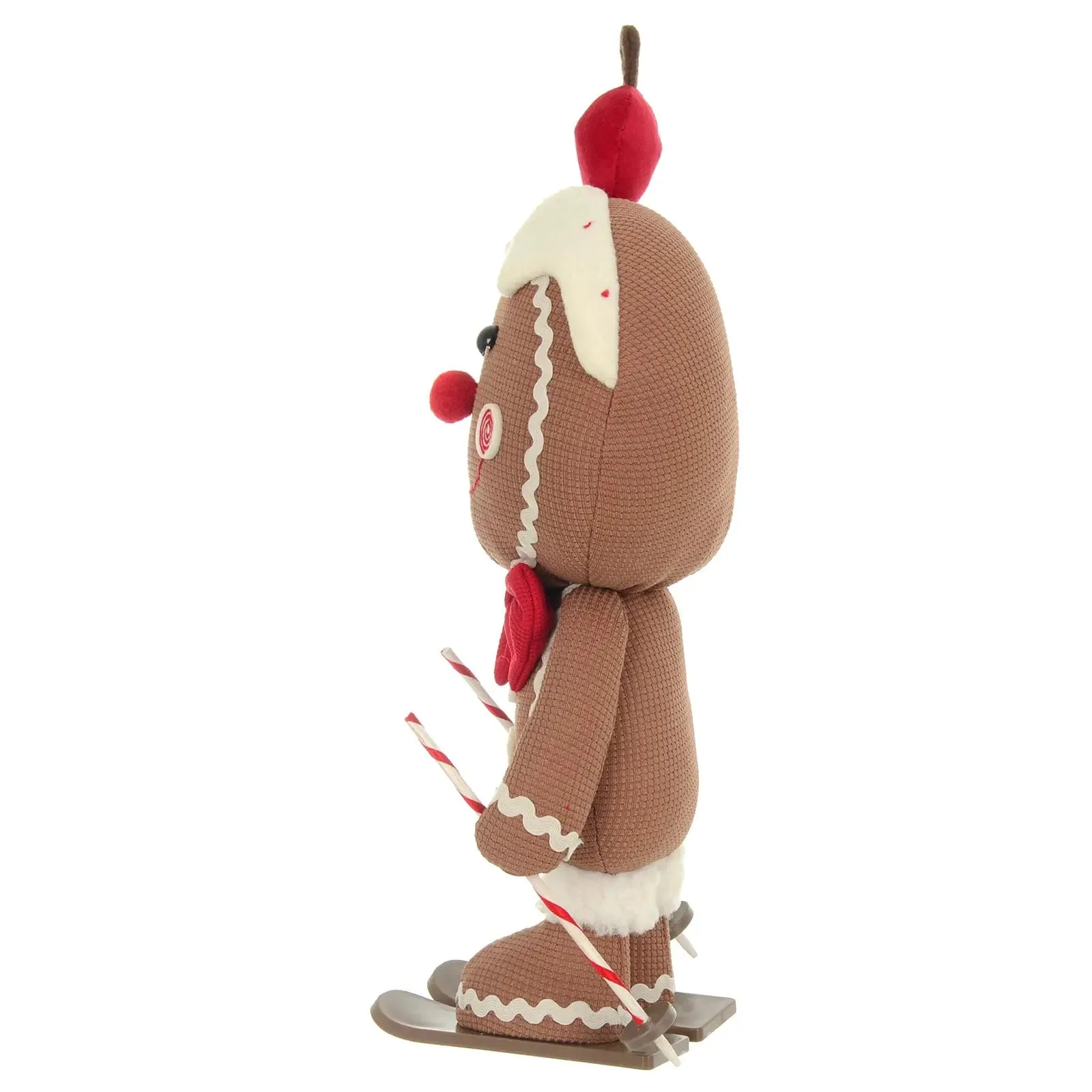 Mr Crimbo Skiing Gingerbread Man Christmas Fabric Figure 38cm