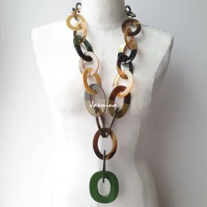 Natural Handmade Necklace J18038, Made by Buffalo Horn and Lacquer from Vietnam