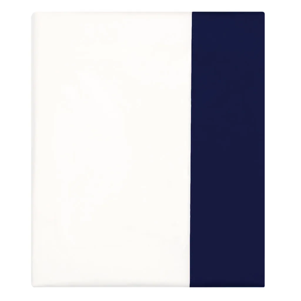 Navy Blue Border Flat Sheet