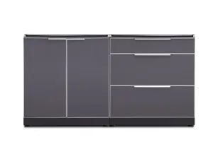 Newage Outdoor Kitchen 2 PC Cabinet Set in Slate Gray - 65311