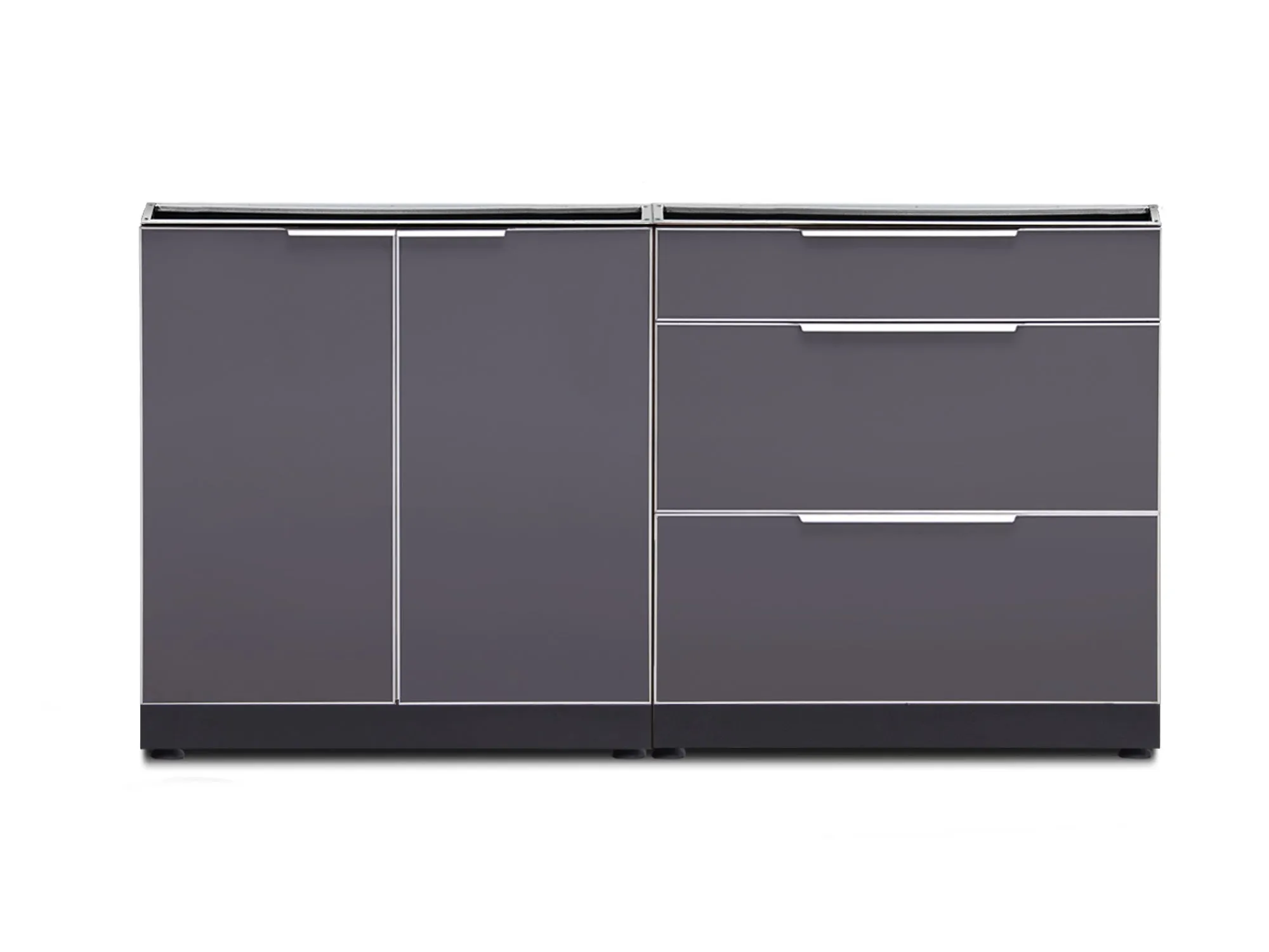 Newage Outdoor Kitchen 2 PC Cabinet Set in Slate Gray - 65311