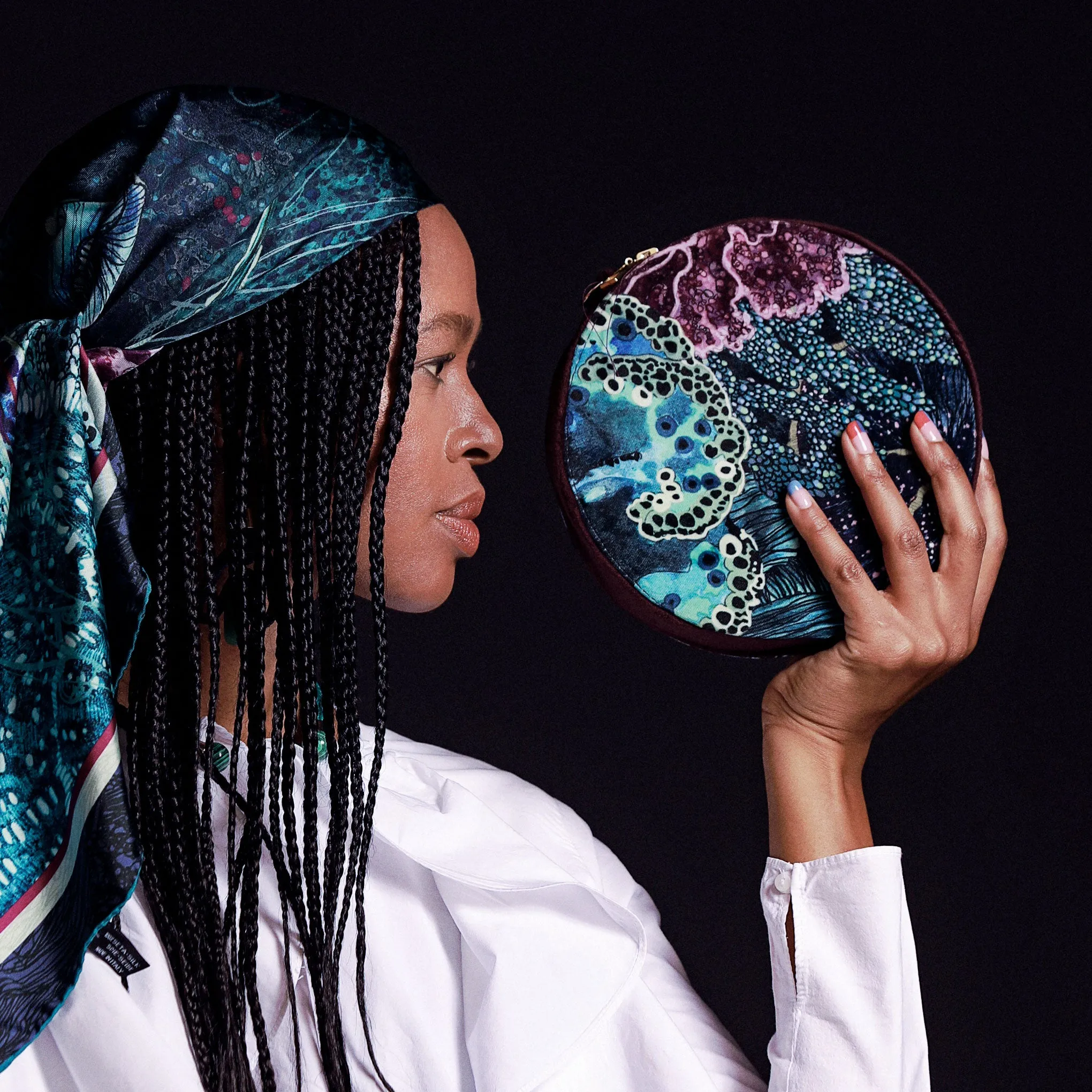 Oceanum Azure Velvet Circle Bag