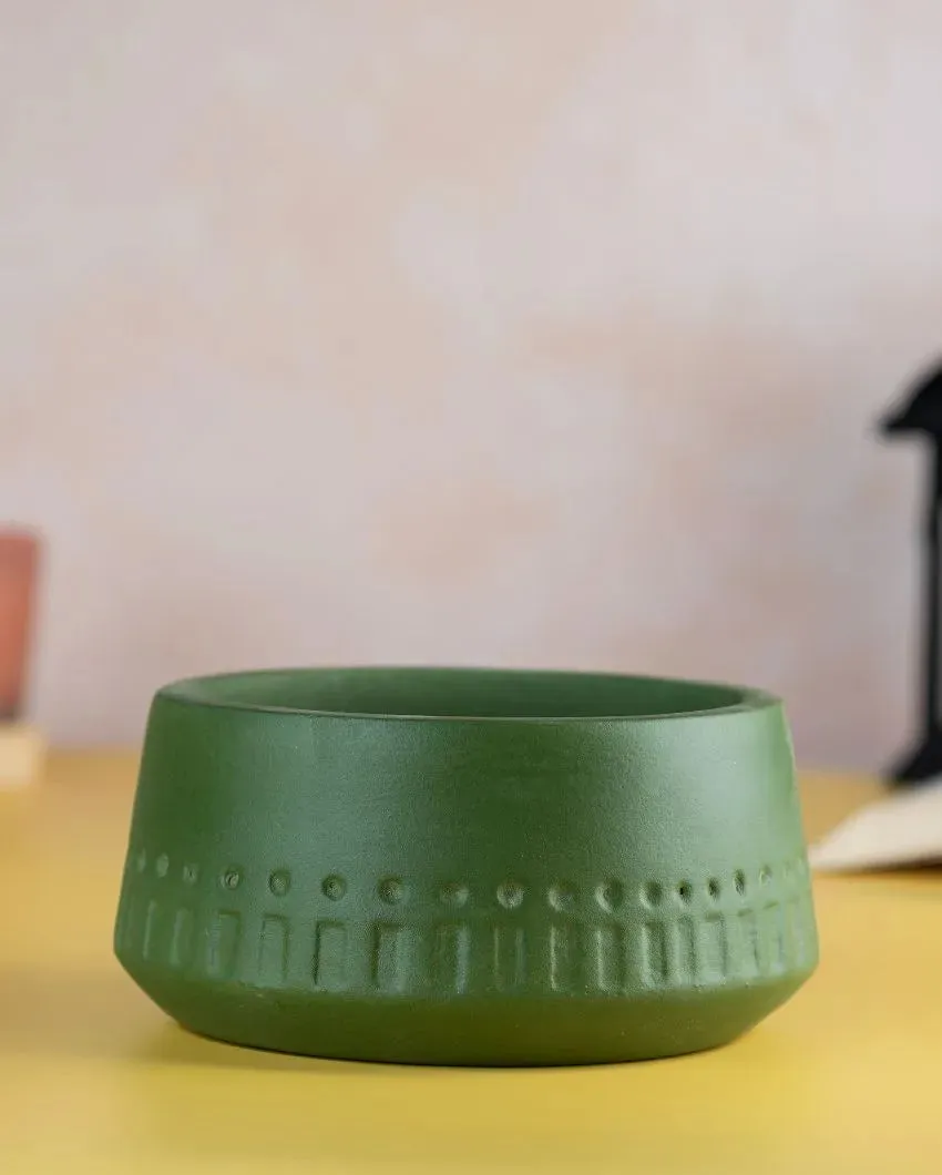Olive Carved Terracotta Planter