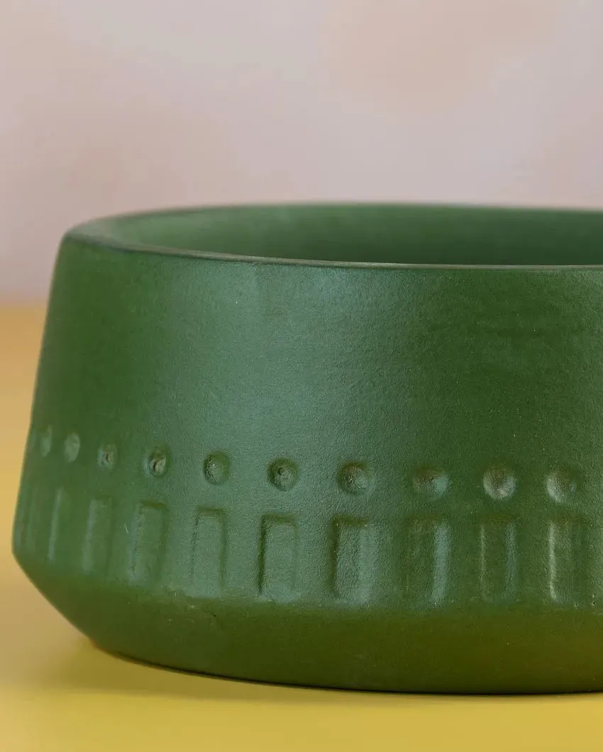 Olive Carved Terracotta Planter