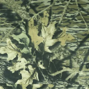 Olive Green Leaves on a Green Background Printed Cotton