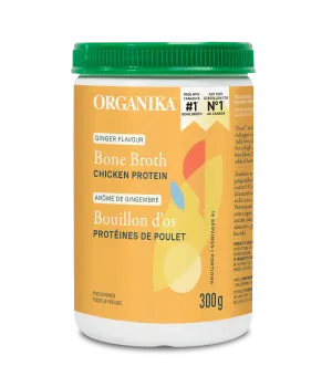 Organika Chicken Bone Broth, Ginger Protein Powder, 300g
