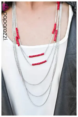 Paparazzi Necklace ~ Crimson Disposition - Red