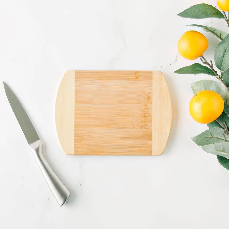 Personalized 6x8 Bamboo Cutting Board with Rounded Edge (Modern Collection)