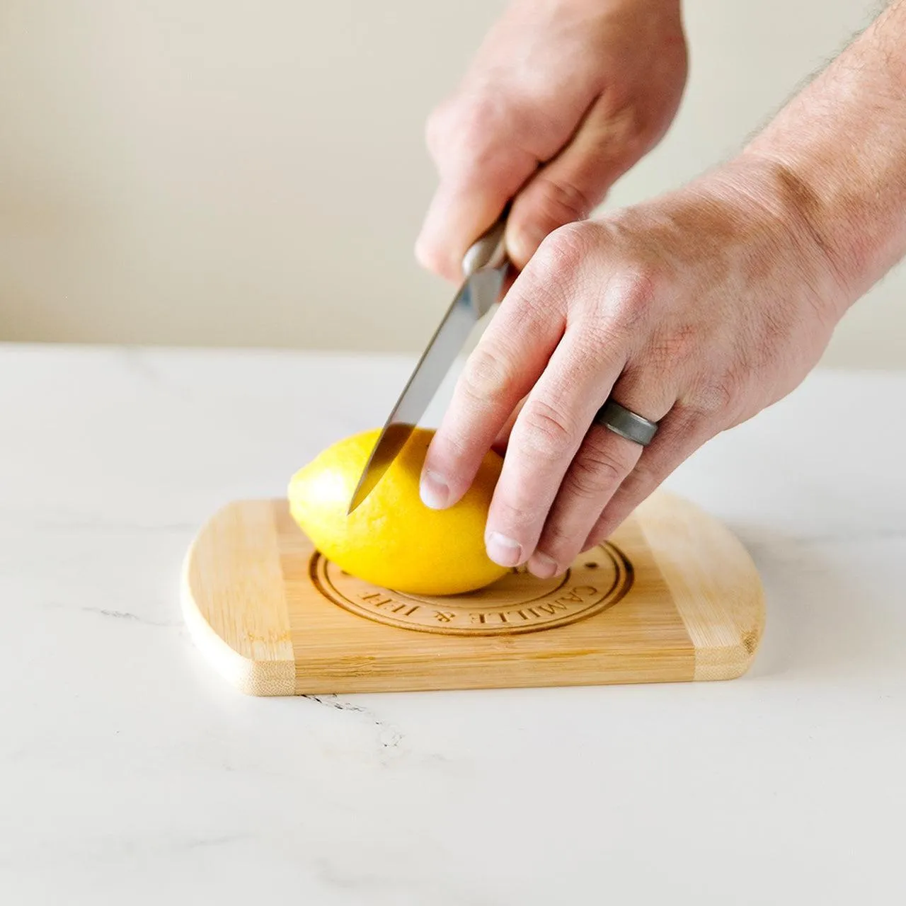 Personalized 6x8 Bamboo Cutting Board with Rounded Edge (Modern Collection)