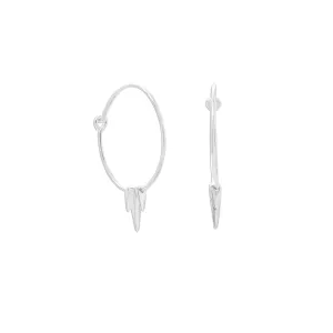 Polished Wire Hoops with Spikes