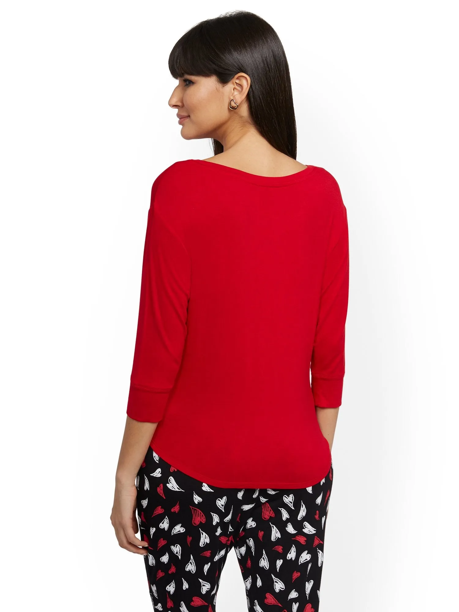 Red 'All You Need Is Love' Pajama Top