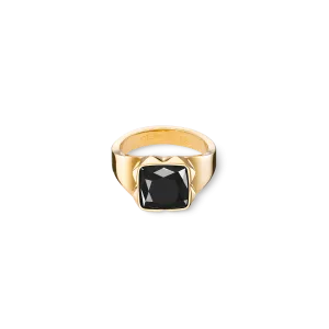 Ring Spikes Square Onyx gold-black