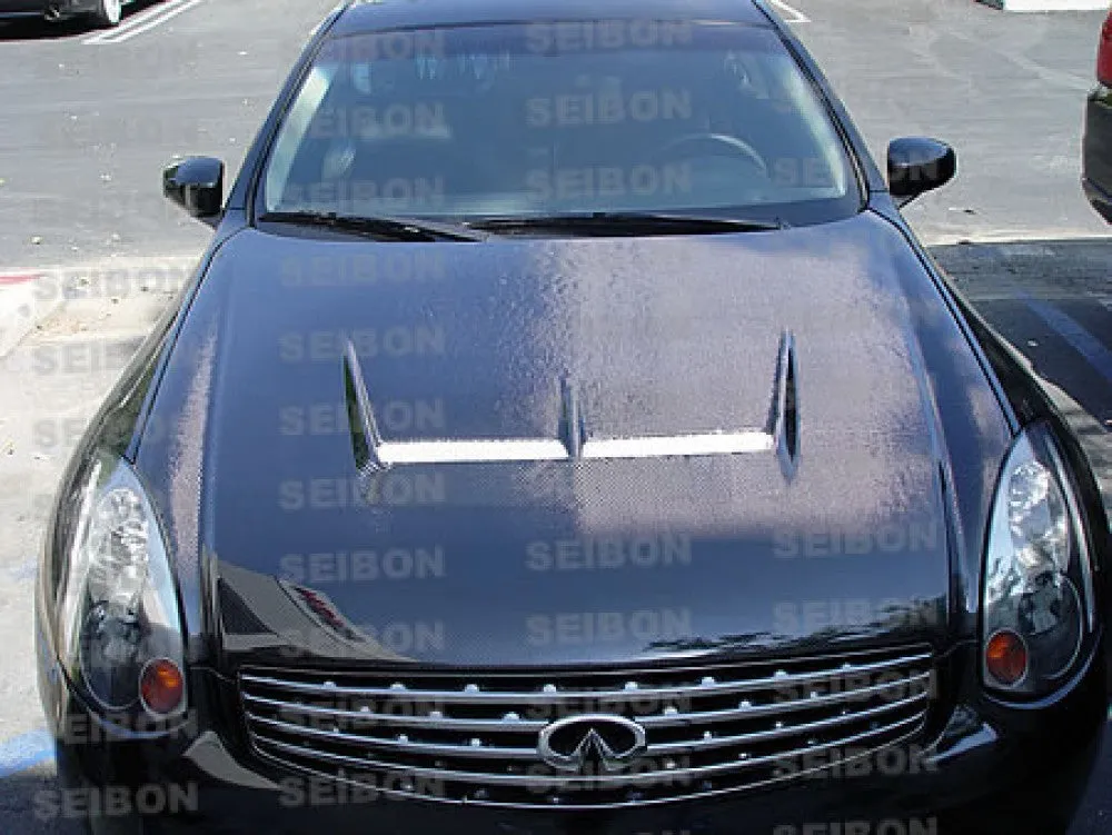 SEIBON Carbon Fiber Hood Infiniti G35 Coupe (03-07) OEM or Vented JS/TS Style