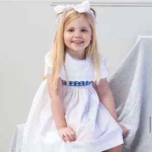 Smox Rox Mackenzie Dress - White and Azure Blue