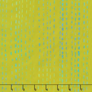 Stitched Batiks - Running Stitch Olive Yardage