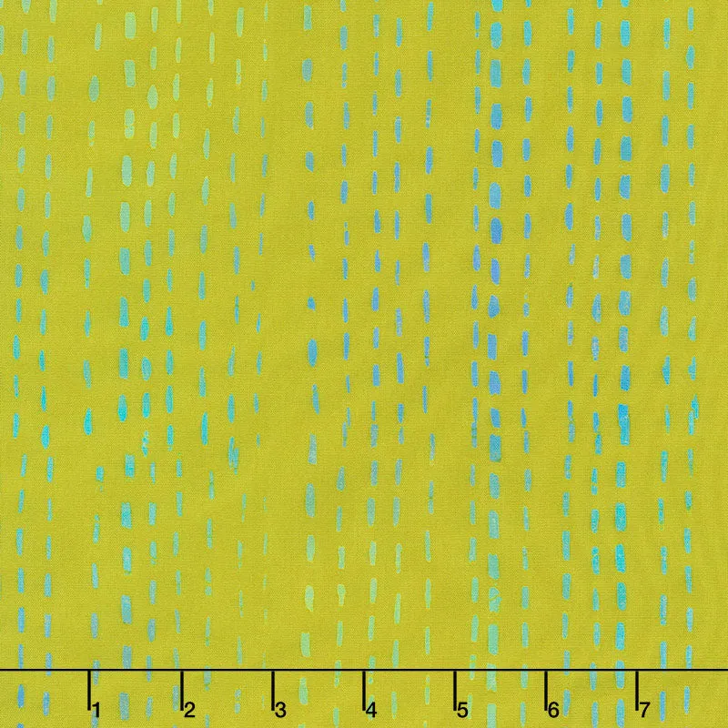 Stitched Batiks - Running Stitch Olive Yardage