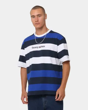 Tommy Jeans TJM Skater Serif Stripe T-Shirt Twilight Navy