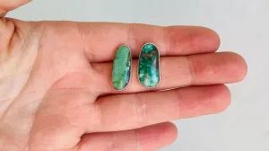 Turquoise Post Earrings. Sterling Silver. 0359