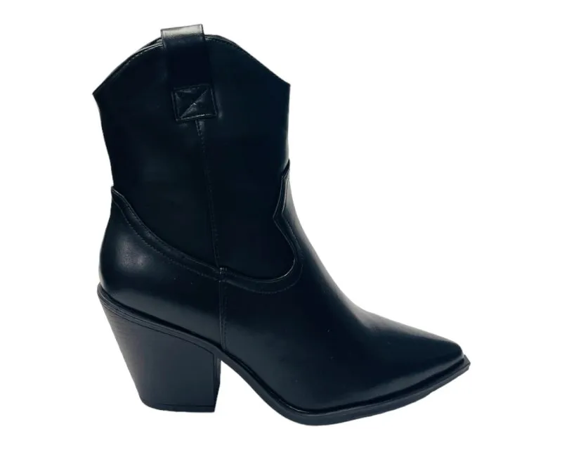 Western Cowboy Zip Ankle Boots
