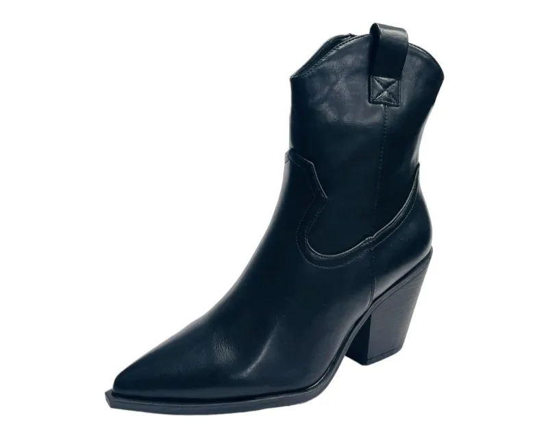 Western Cowboy Zip Ankle Boots