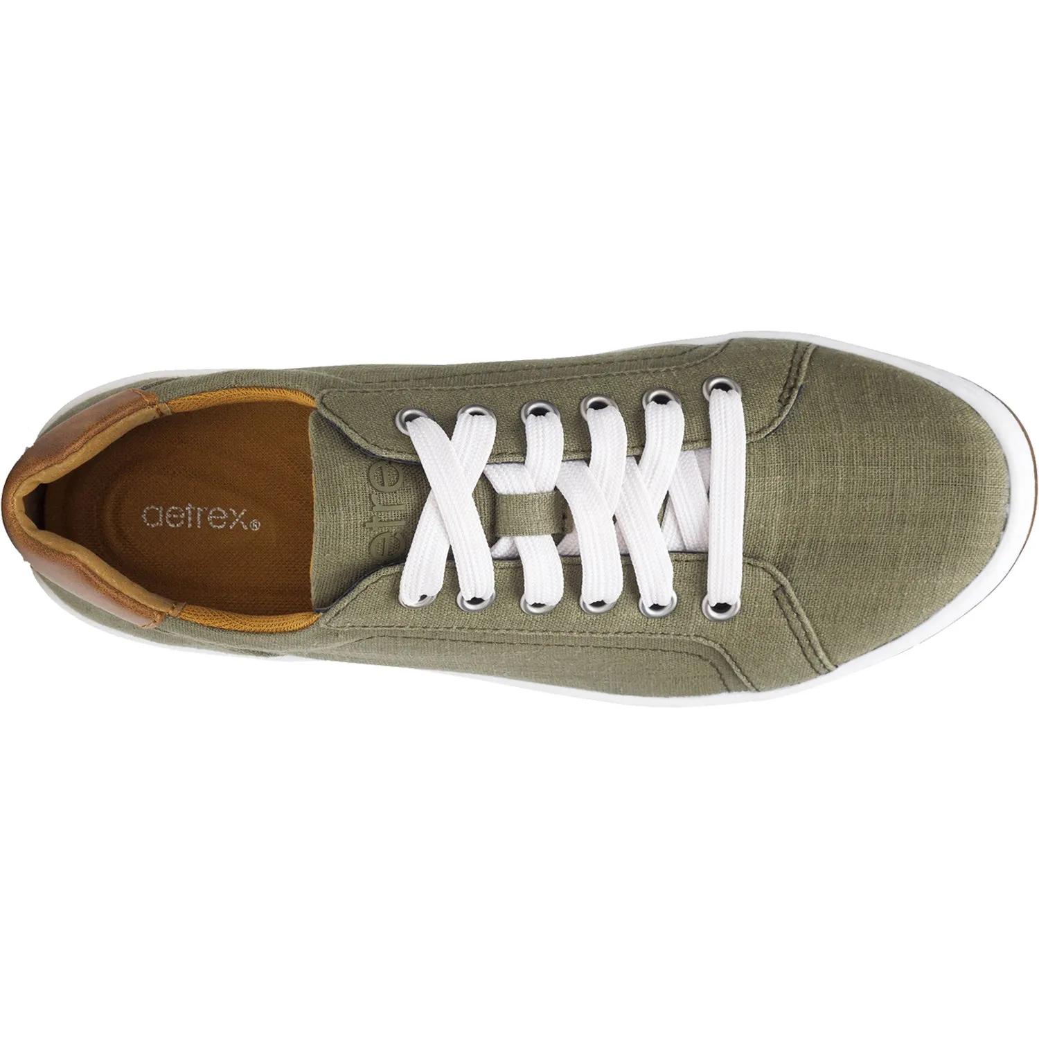 Women's Aetrex Renee Olive Canvas