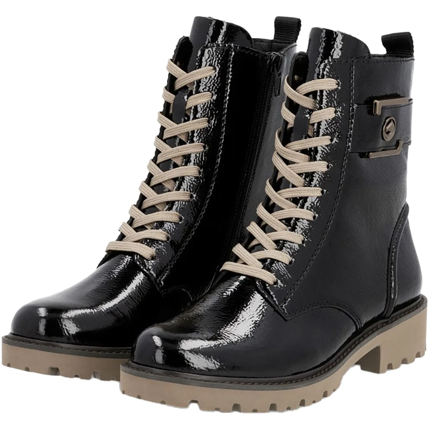 Women's Remonte D8663-00 Black Crashlack Patent Leather