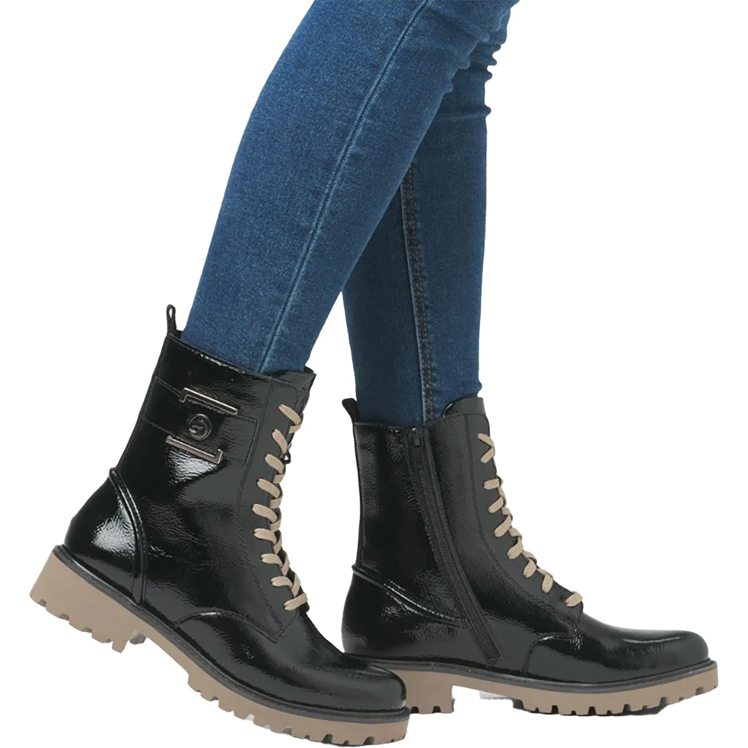 Women's Remonte D8663-00 Black Crashlack Patent Leather