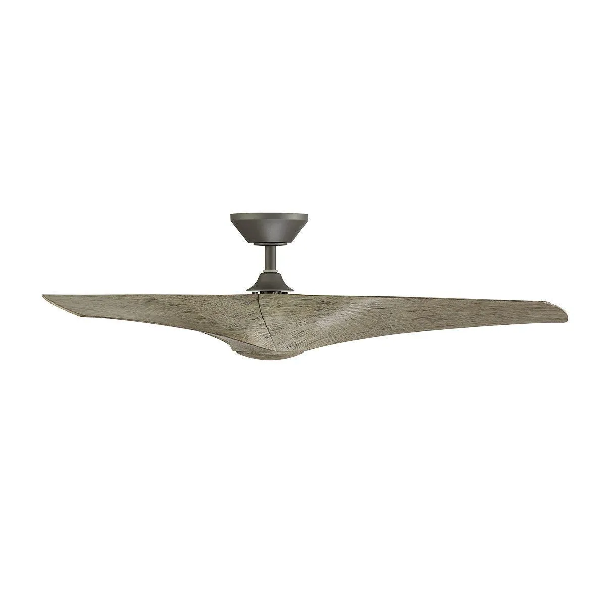 Zephyr 52 Inch Wet Rated 2700K LED Smart Ceiling Fan, Graphite with Weathered Wood Blades