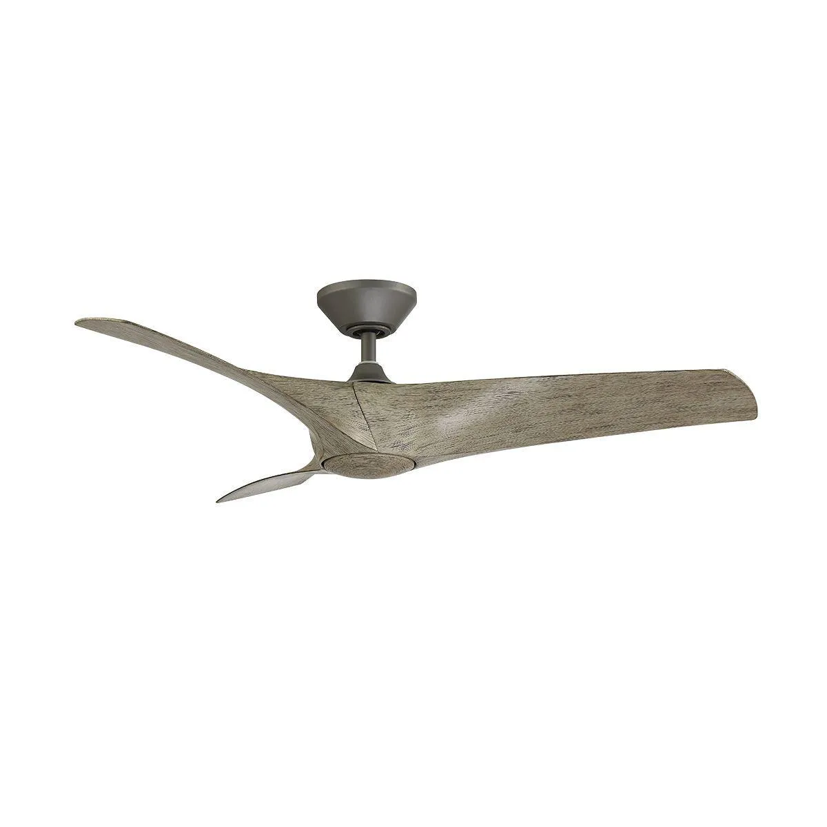 Zephyr 52 Inch Wet Rated 2700K LED Smart Ceiling Fan, Graphite with Weathered Wood Blades